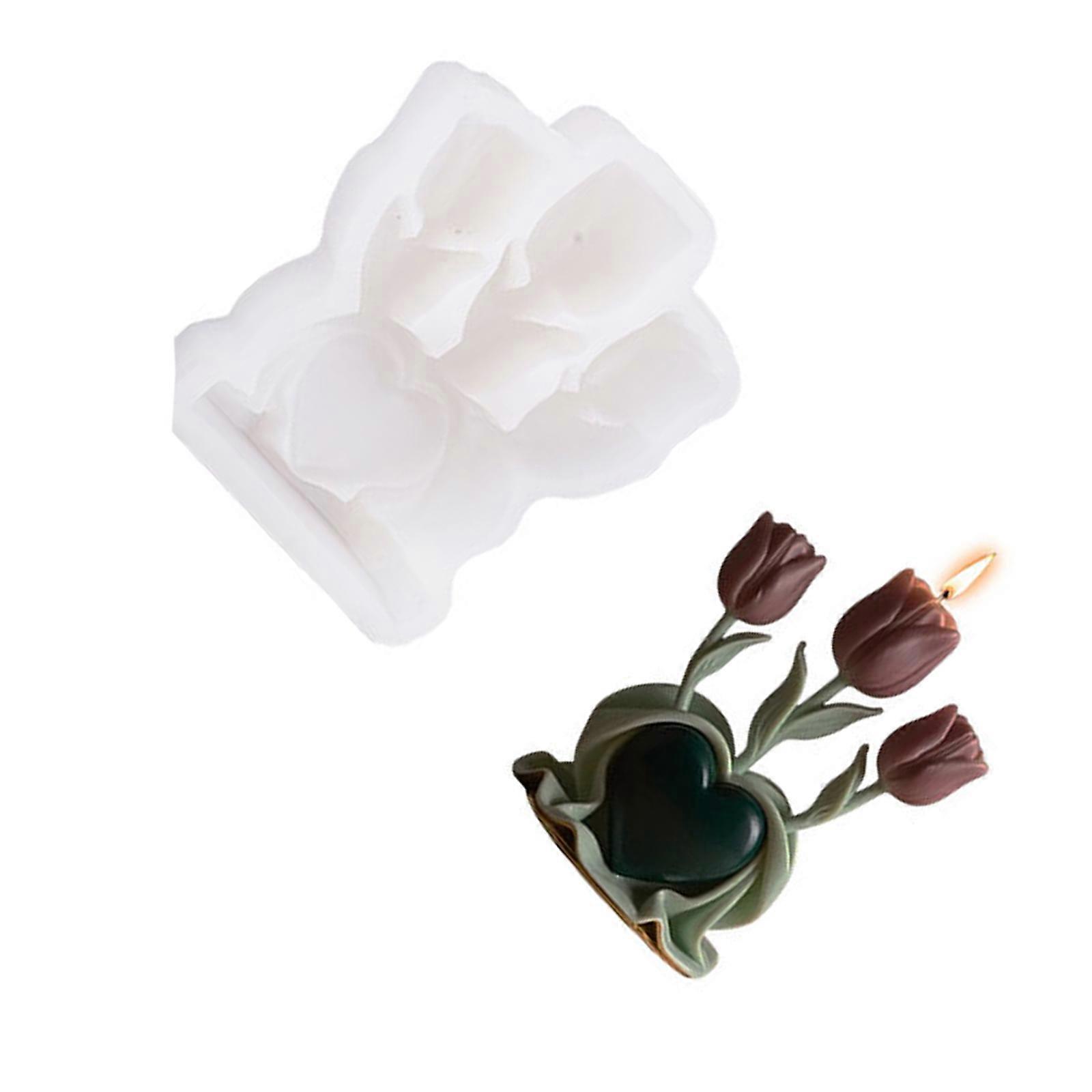 قوالب السيليكون القلب الزنبق قوالب الشموع راتنجات الايبوكسي قوالب الصابون المسبوكات قوالب الزهور اللصقات قوالب متعددة الألوان