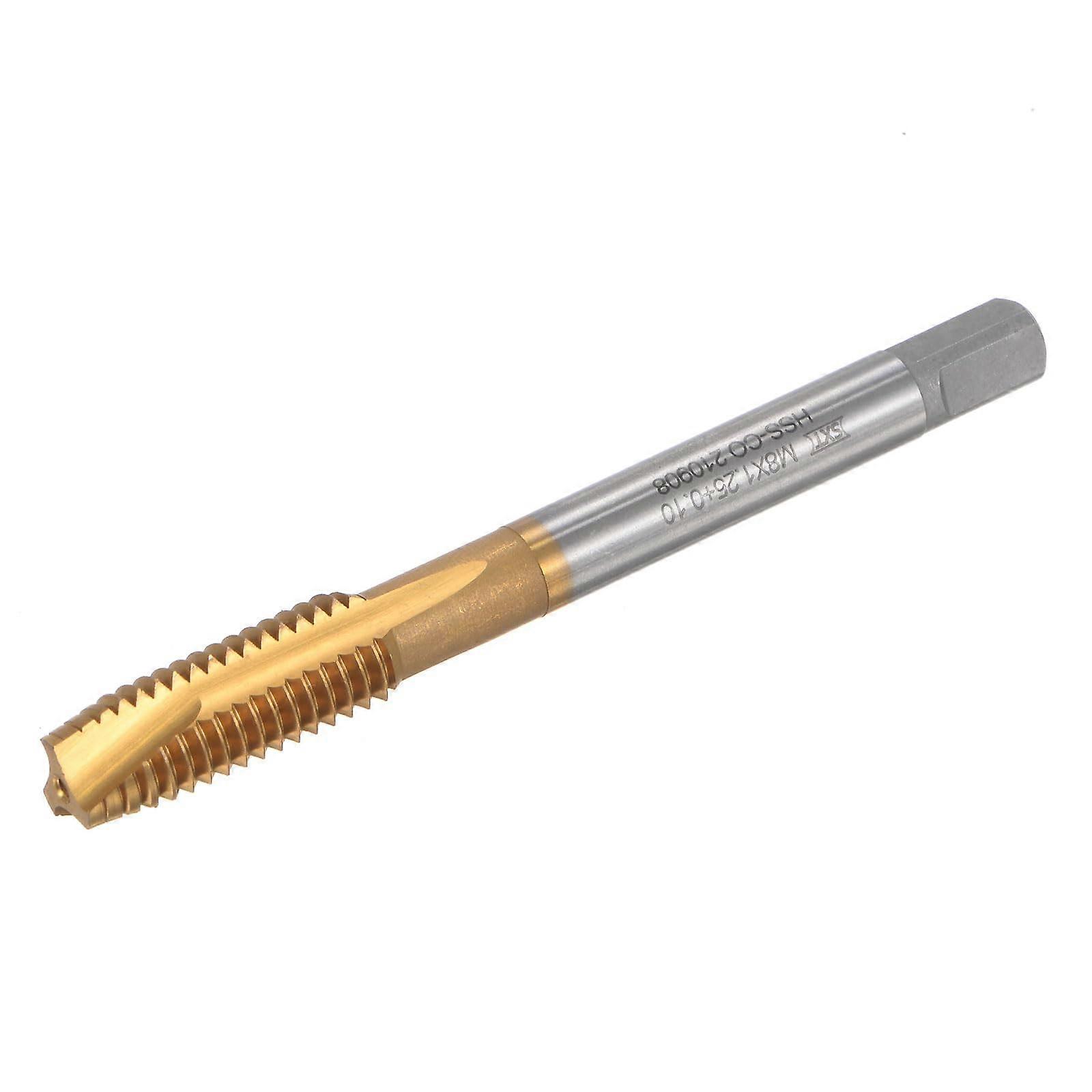 M8x1.25 Spiral Drill Bit HSS Cobalt Titanium Coated Metric 0.1mm Tolerance For Metalworking