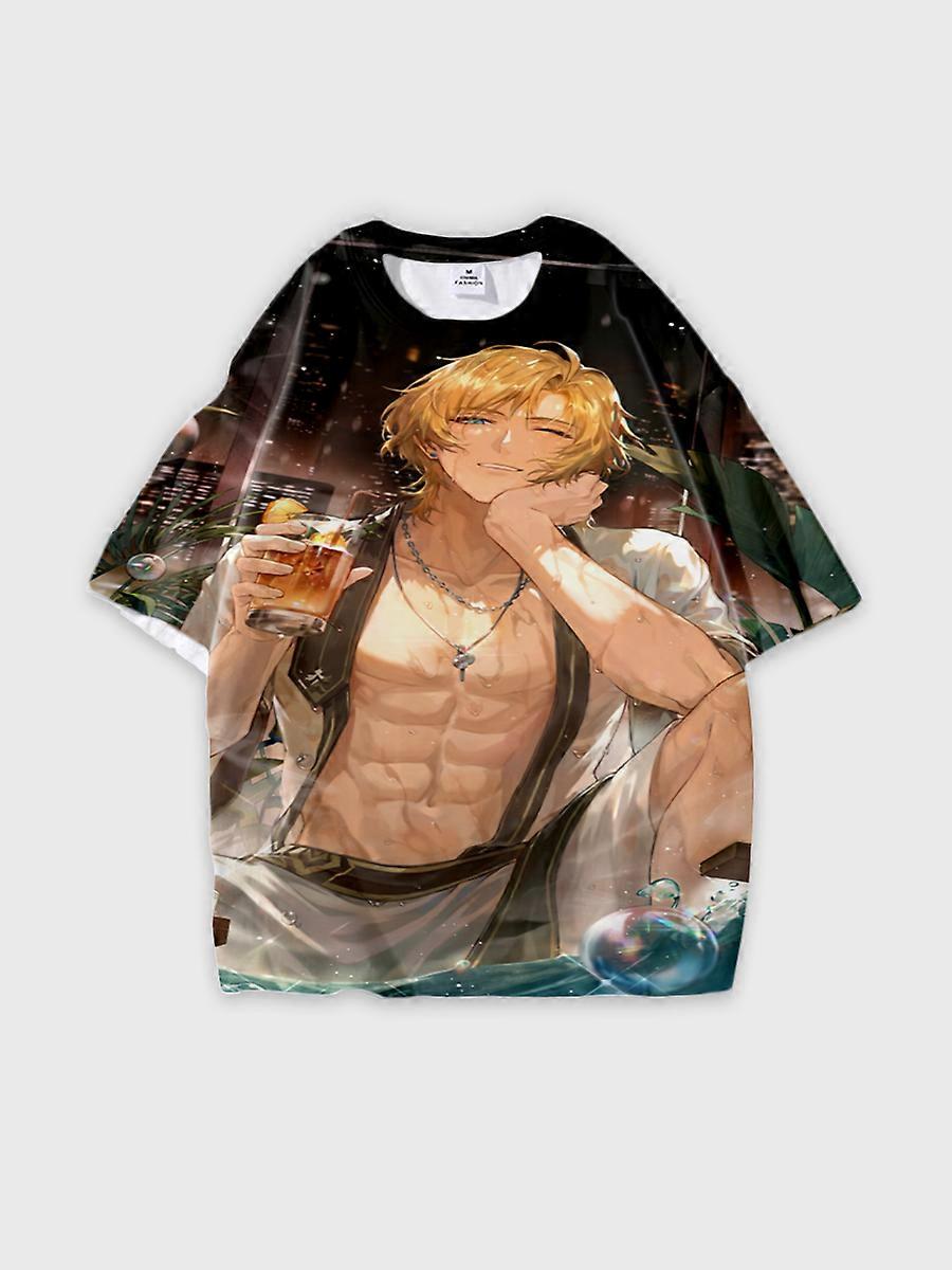 T-shirt col rond Role Pattern ample manches courtes E3365