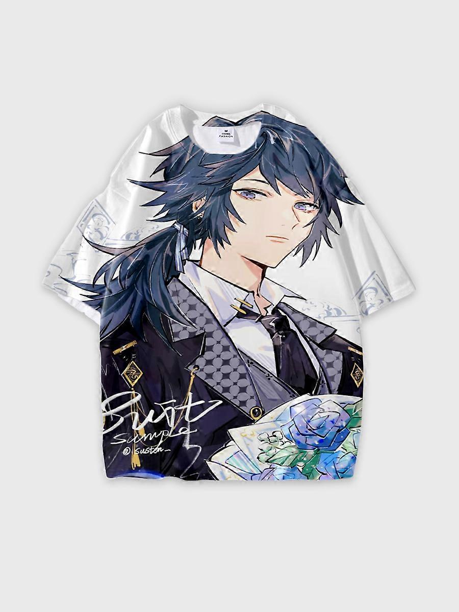 T-shirt round neck Character Pattern loose short sleeve P520