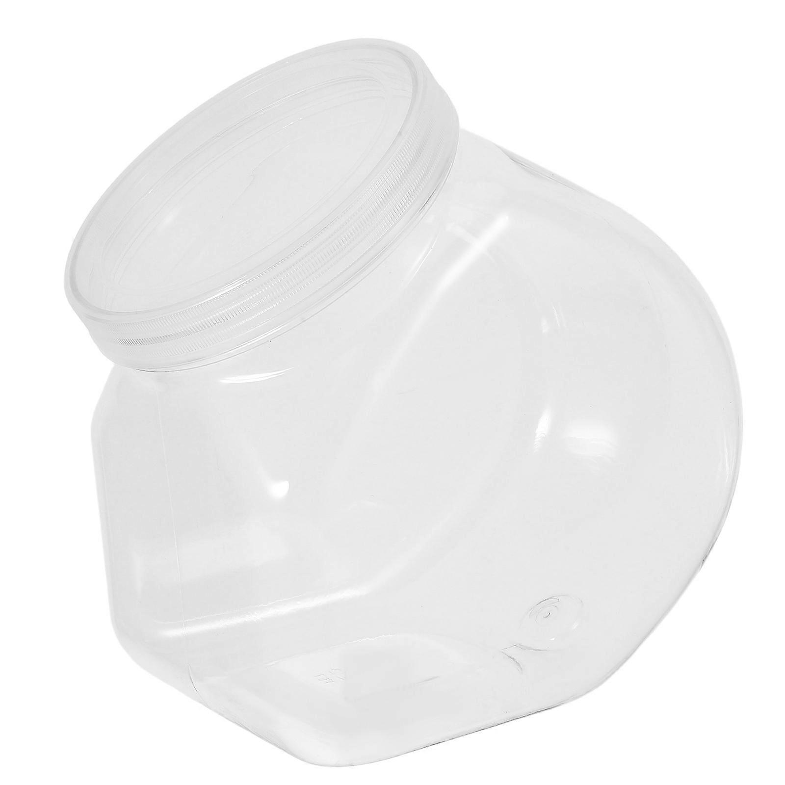 Transparent Reusable Plastic Bottles with Lids for Home 2000ml Wide Mouth Storage Containers