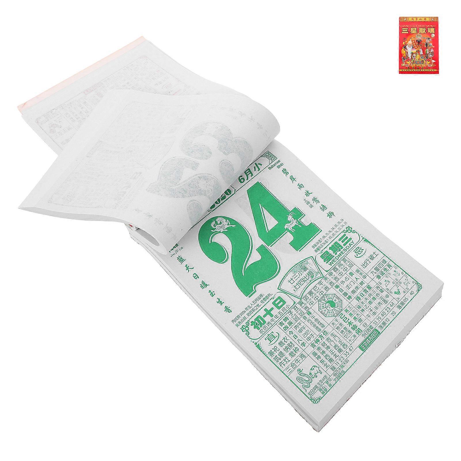 2026 Lunar Year Calendar Red Paper Daily Tear Off Hanging Calendar for Countdown Home and Office Decor