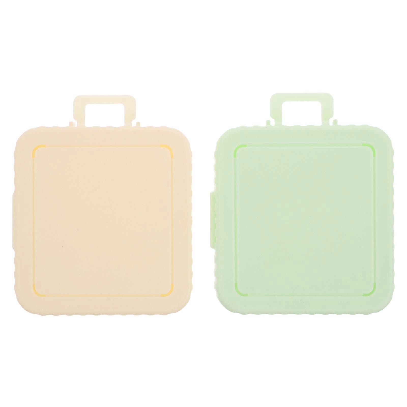 Powder Puff Organizer Square Beige 2Pcs Portable For Home and Travel Use Storage Dustproof