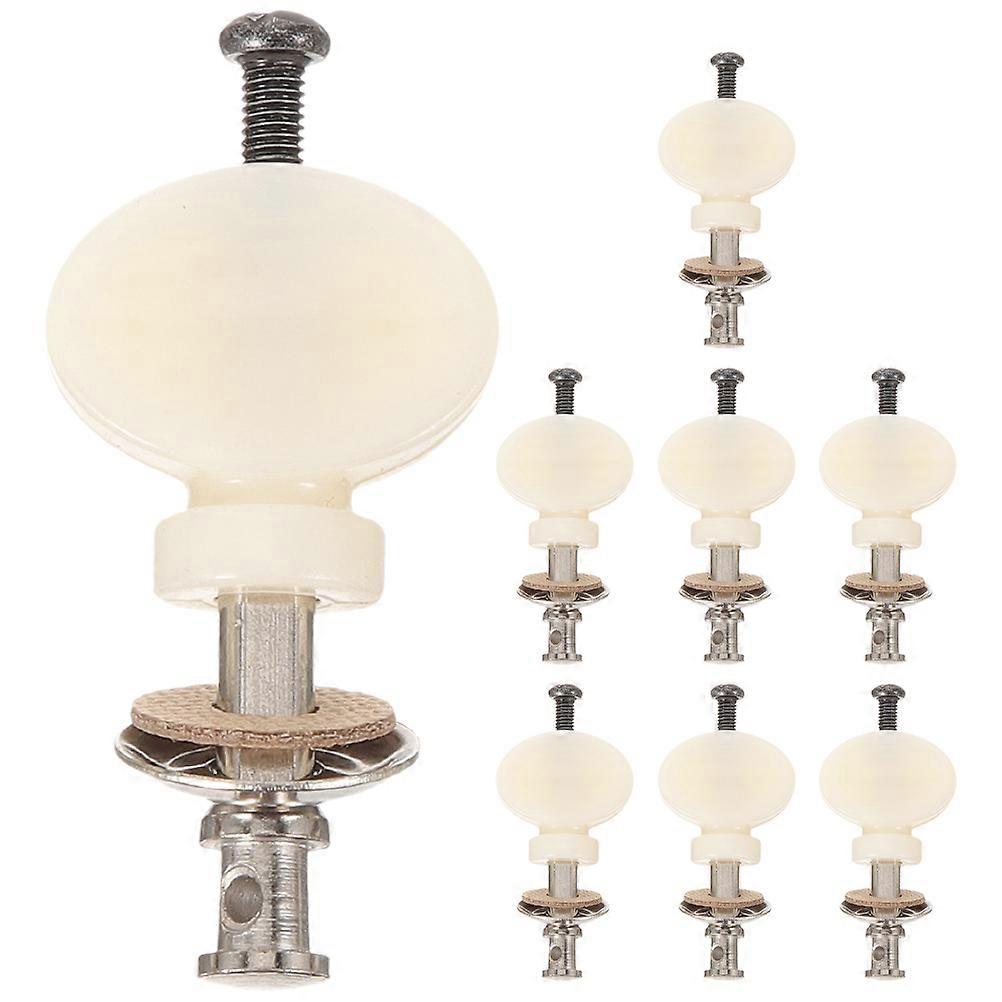 Instrument Parts Ukulele Tuning Pegs Durable Usage For Musicians Ergonomically Designed Round Handle White 4.30X2.00X1.30CM 8Pcs