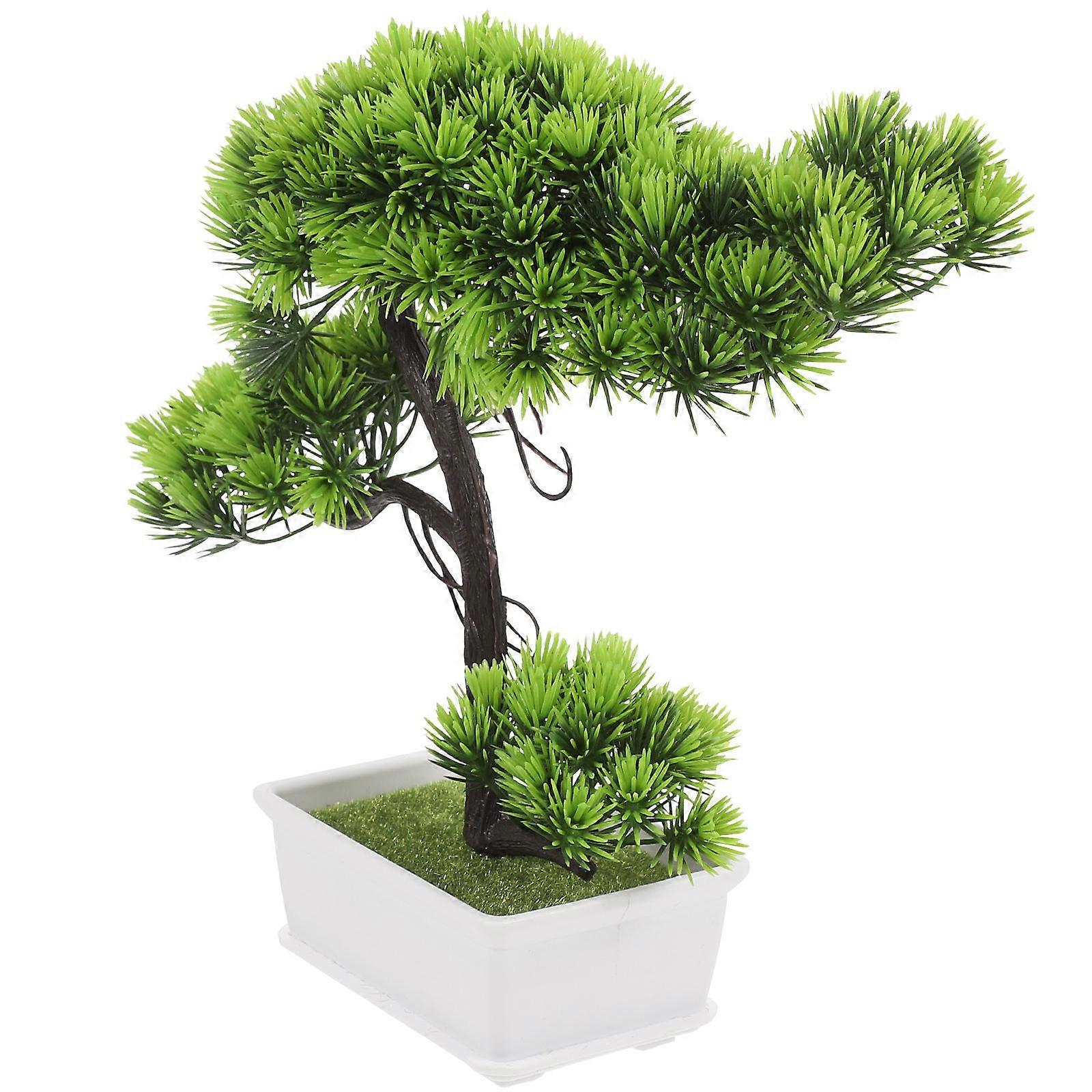 Simulated Pine Tree Decor Artificial Plastic Plant for Desk or Home Decoration Multi Color 6.5 Inches