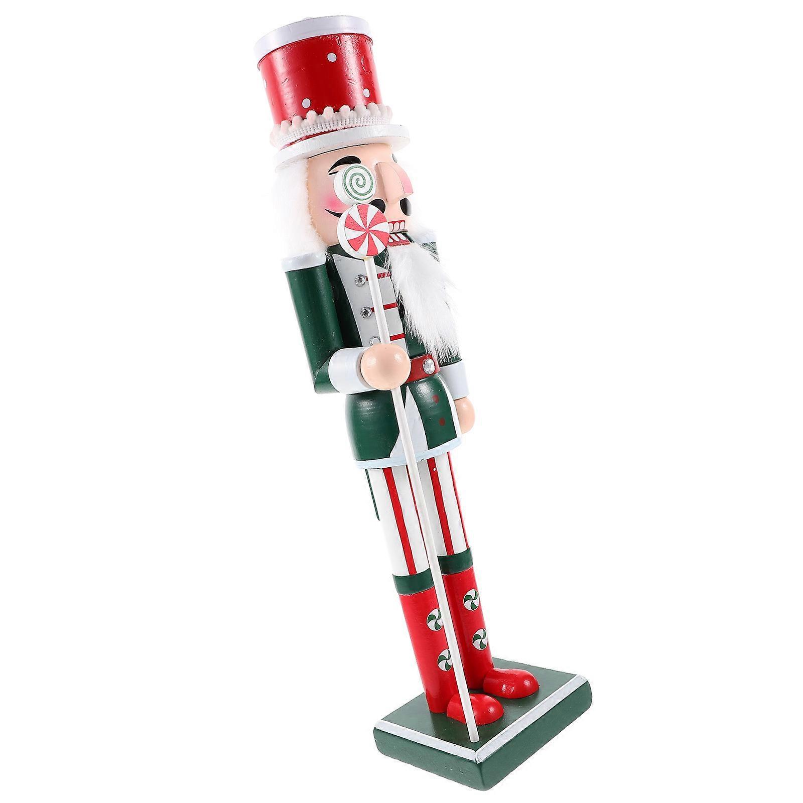 Nutcracker Craft Nutcracker Figurine Christmas Party Decoration Red Multi 38CM Elegant Gift 1Pcs