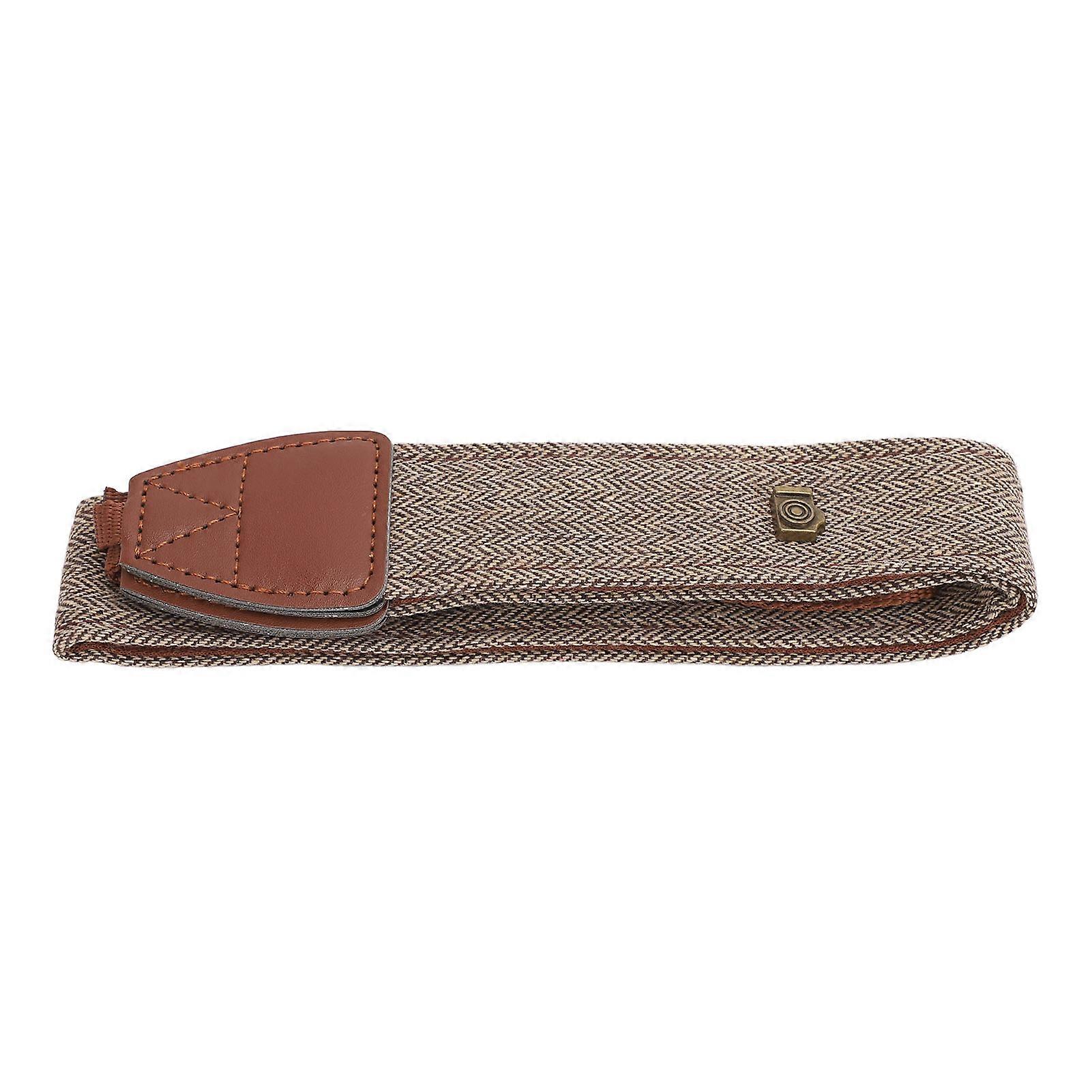 Camera Strap PU Cotton Fabric Adjustable Anti Slip Retro Universal Shoulder Neck Strap for Leica DSLR Cameras Telescopes Rangefinders Monoculars Khaki