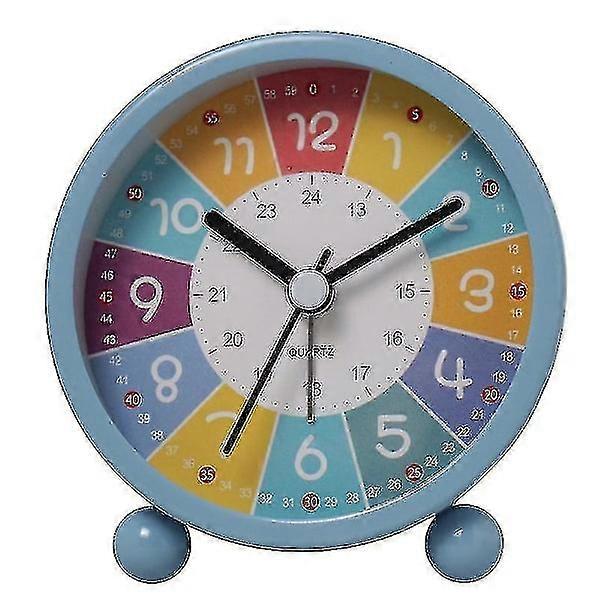 Learning Clock for Kids - Talking Time Teaching Clock - Wall Clocks for Bedroom - Analog Kids Clock - K blue