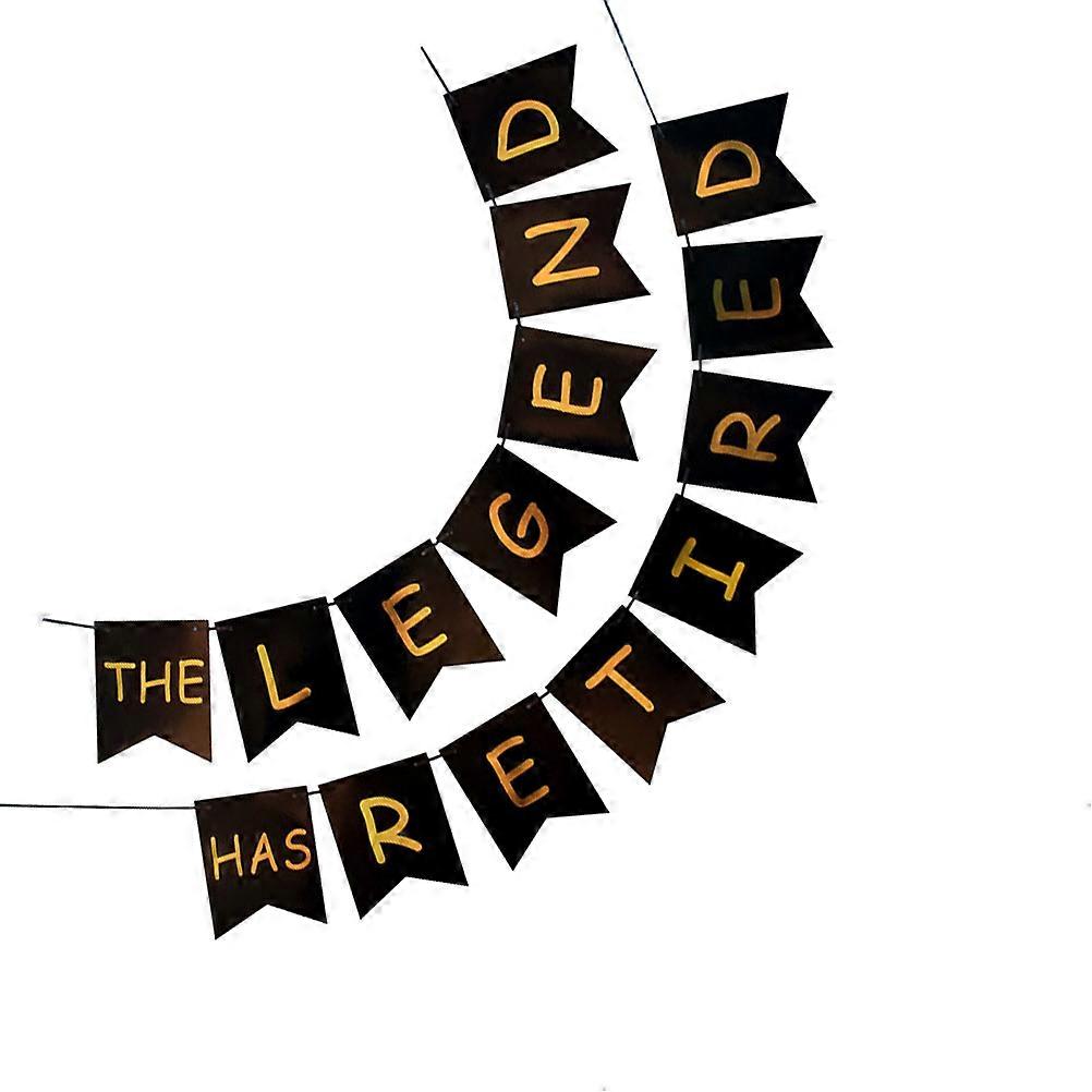 1 Set Retirement Photo Banners with Glitter Letters Printing Flag for Party Layout HAS RETIRED Pattern