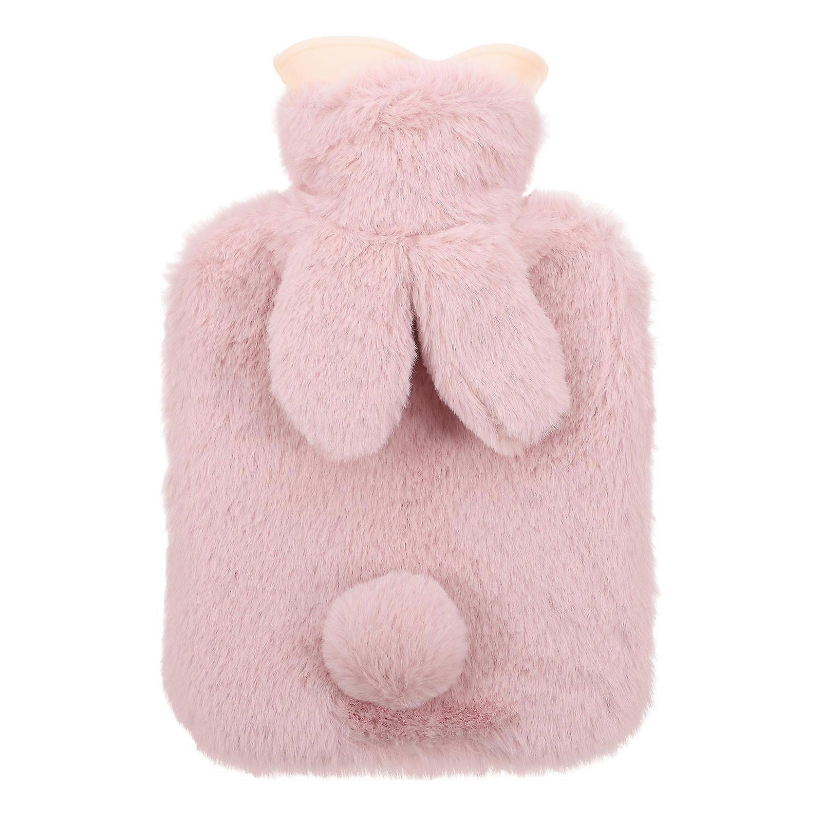 Hot Water Bag With Soft Cover Belly Warmer Plush Rabbit Shape 500Ml For Adults Office School 1Pcs