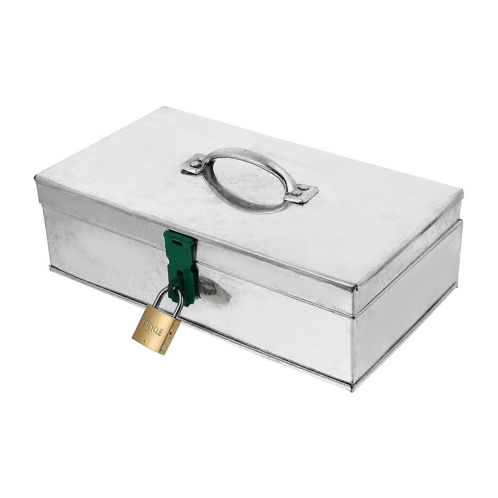 Small Metal Toolbox Rectangular Simple Design Home Repair Office Use 9.8×5.5×2.8in 1Pc