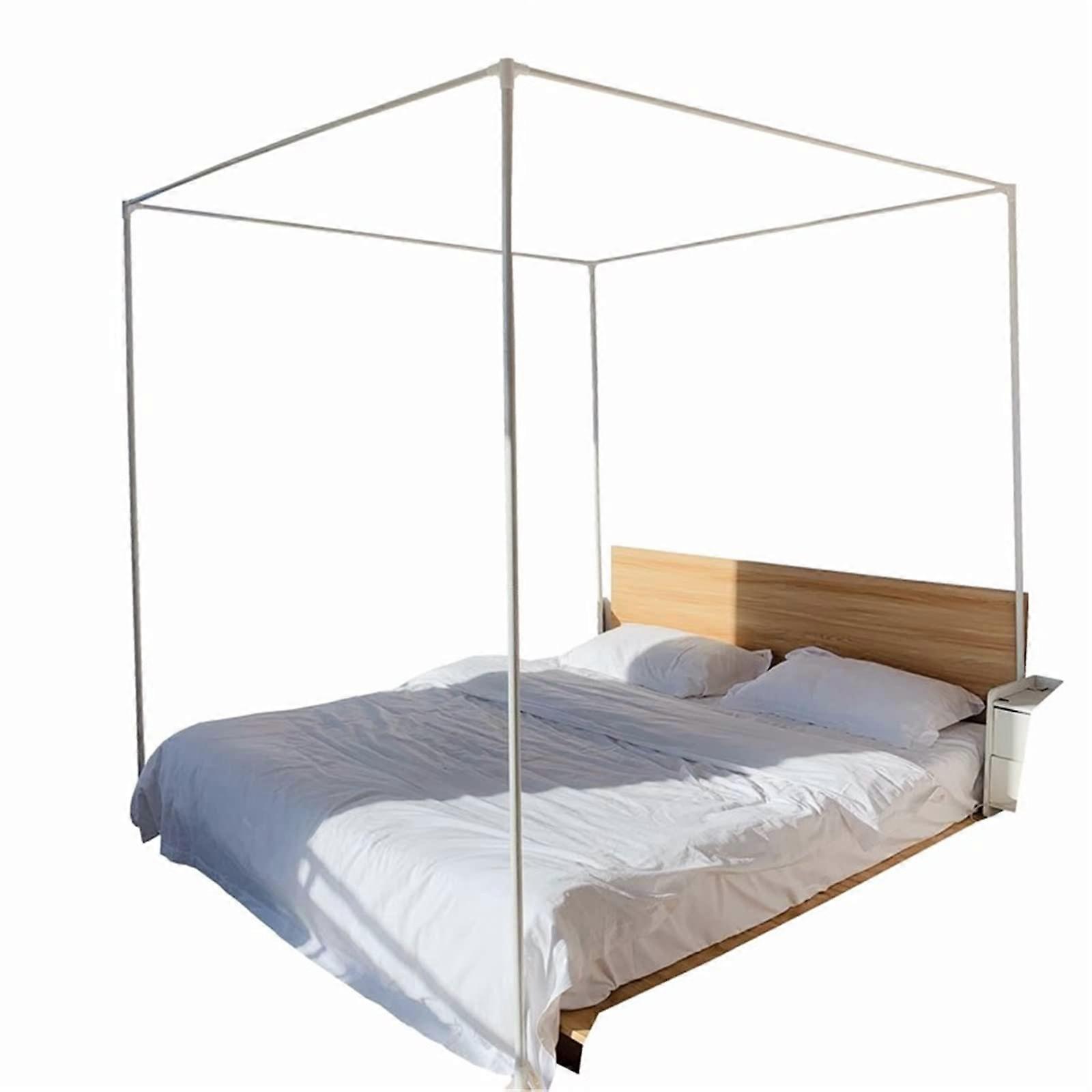 Bed Canopy Frame Mosquito Net Four Corner Stainless Steel Post Mount Canopy Bed Frame 1.2 X 2 M Double Bed