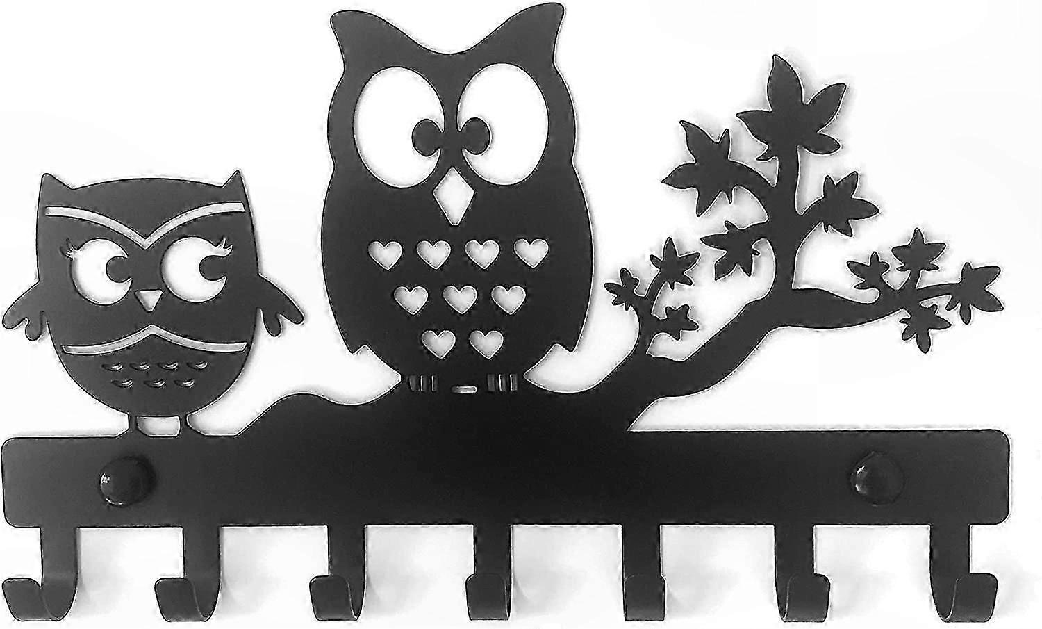 Black Hanging Key Holder with Hooks for Wall Storage