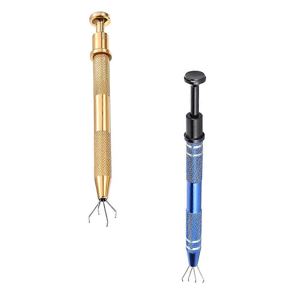 2pcs Stainless Steel Bead Grabber with 4-claw Design for Picking Up Diamonds and Small Parts