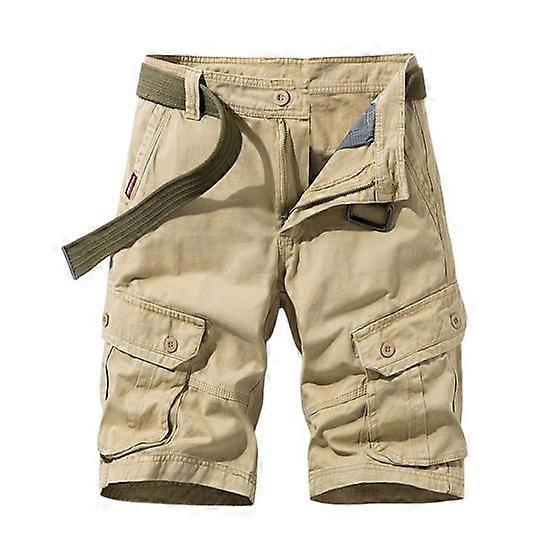 Men Summer Cargo Shorts with Pockets Soft Breathable Solid Color
