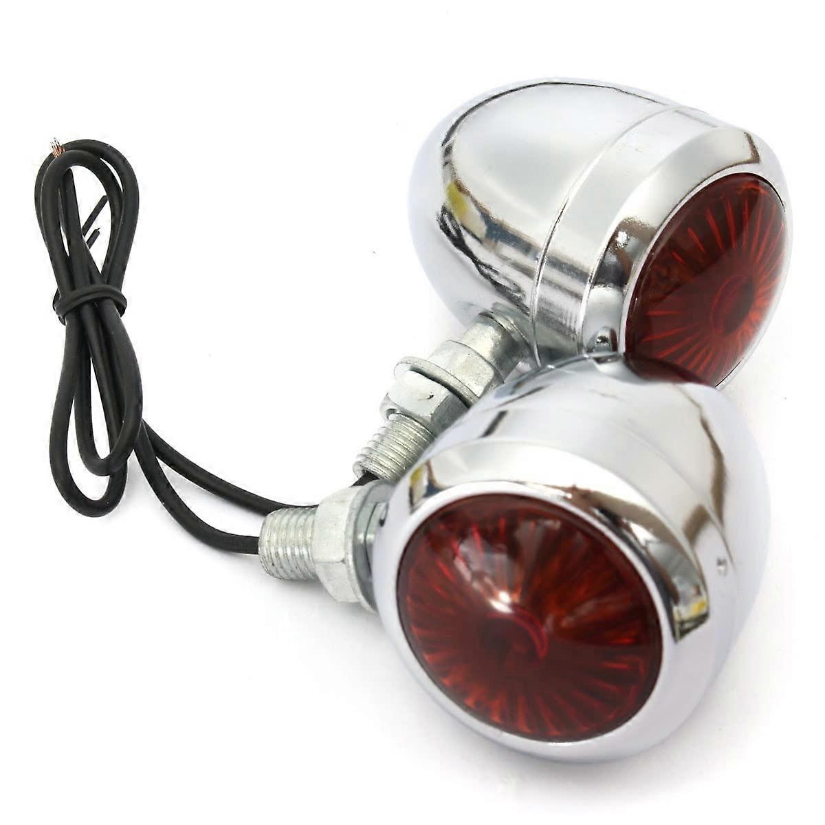 Indicator Motorcycle 12V Retro Metal Chrome Halogen Bulb Lamp Vintage Amber Universal 2/4pcs Compatible Turn Signal