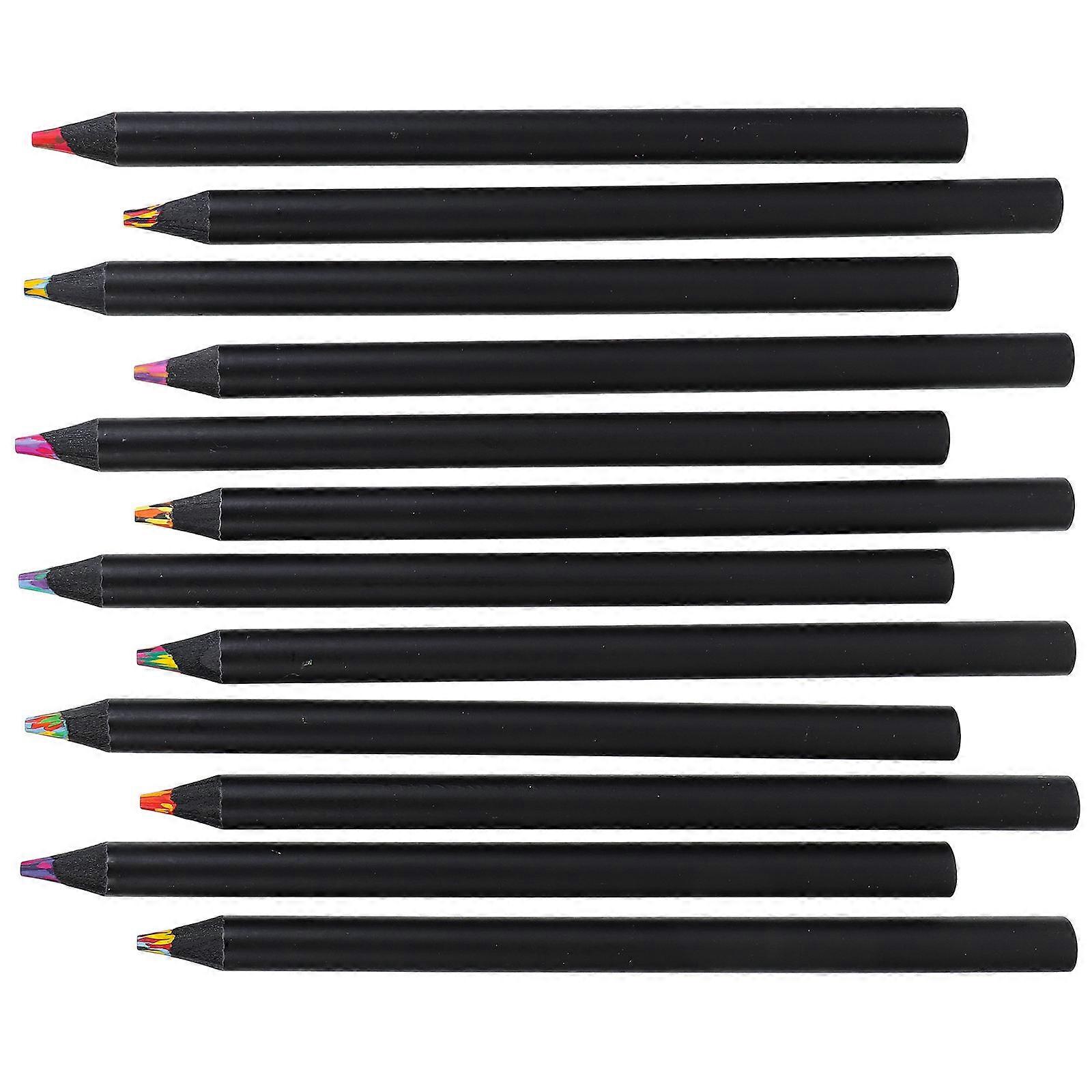 Black Colored Pencils Set for Painting Drawing and Sketching Ideal for Artists and Students 12 Count