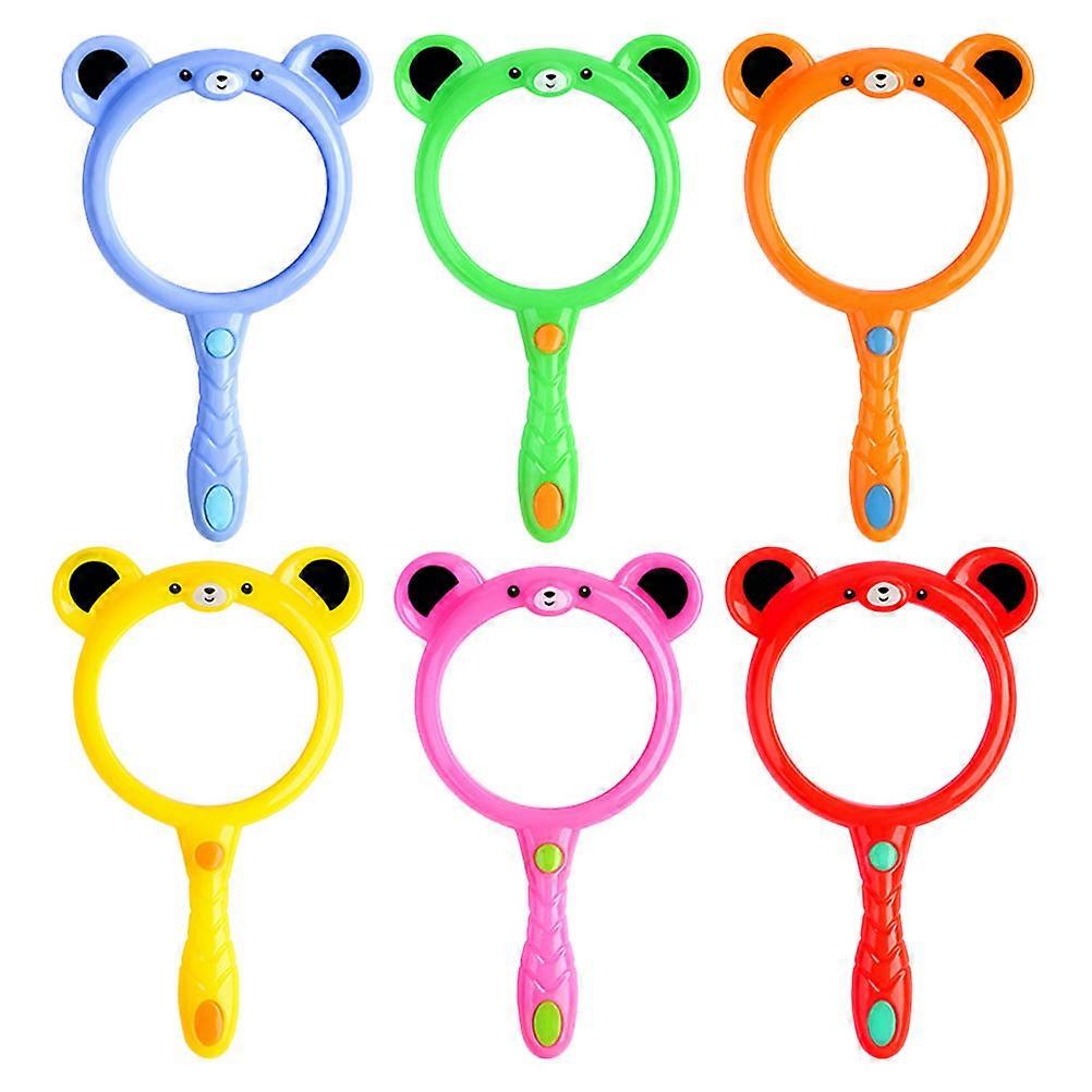 Mini Magnifying Glasses Kids Assorted Color For Classroom Activities 6Pack
