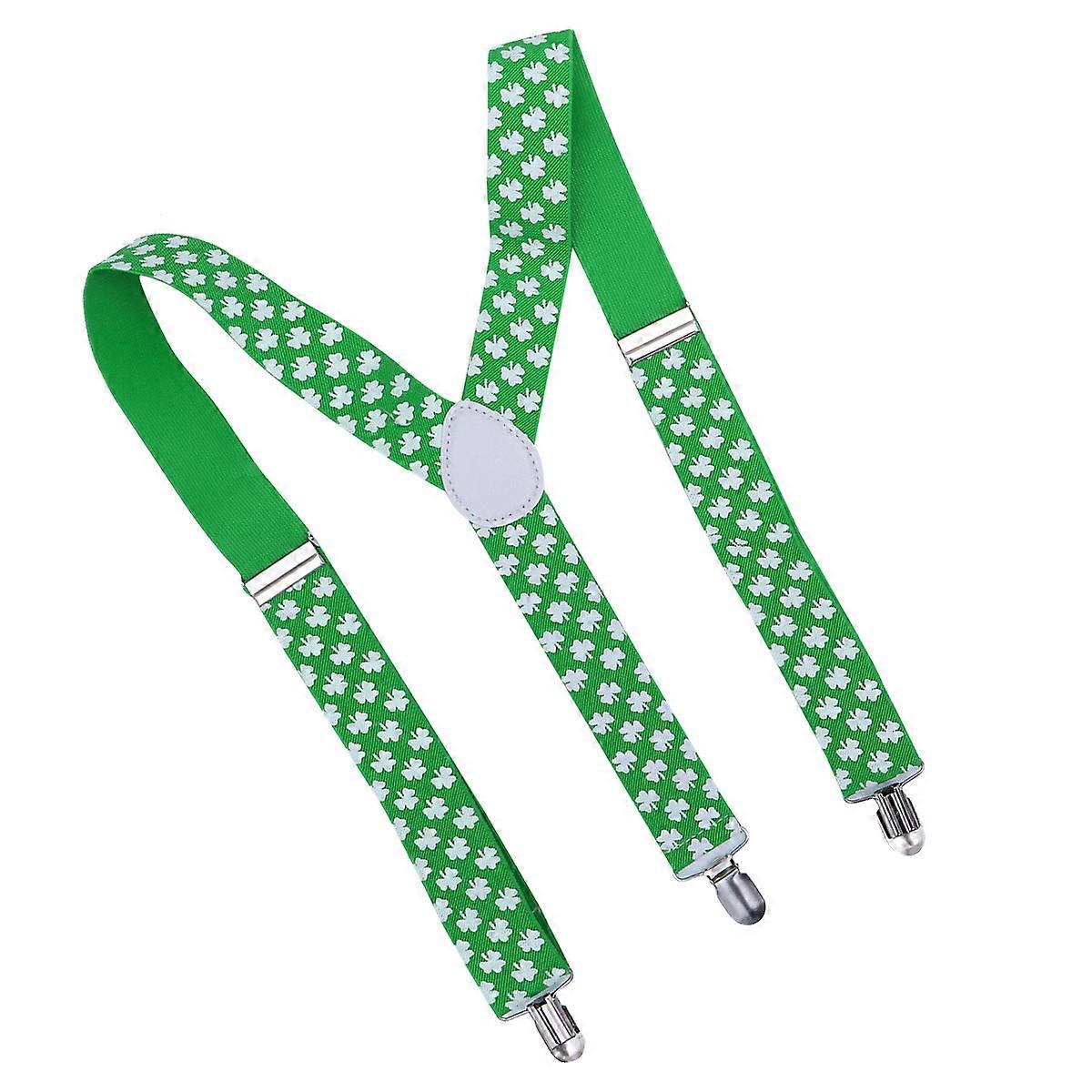 Shamrock Clover Suspenders St. Patrick's Day Costume Accessories for Parade Performance