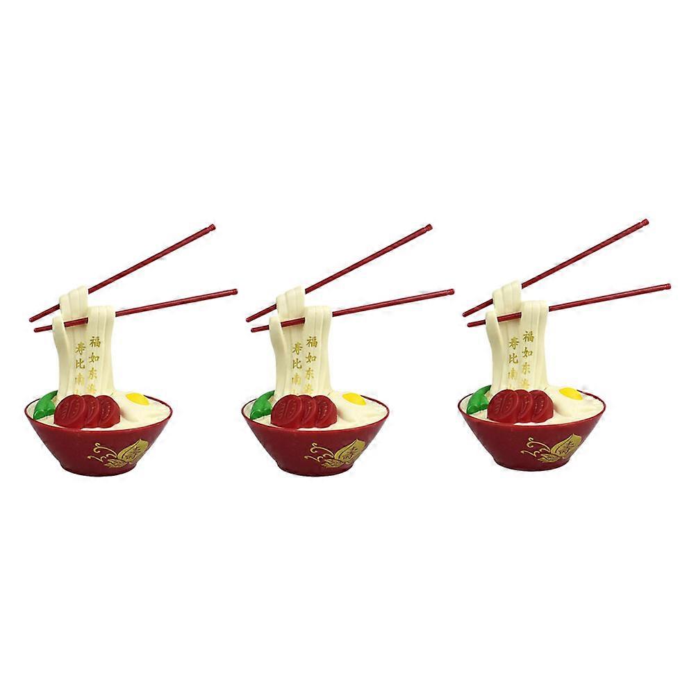 Longevity Noodles Cake Decor Egg for Birthday Cake 3Pcs Plastic Set