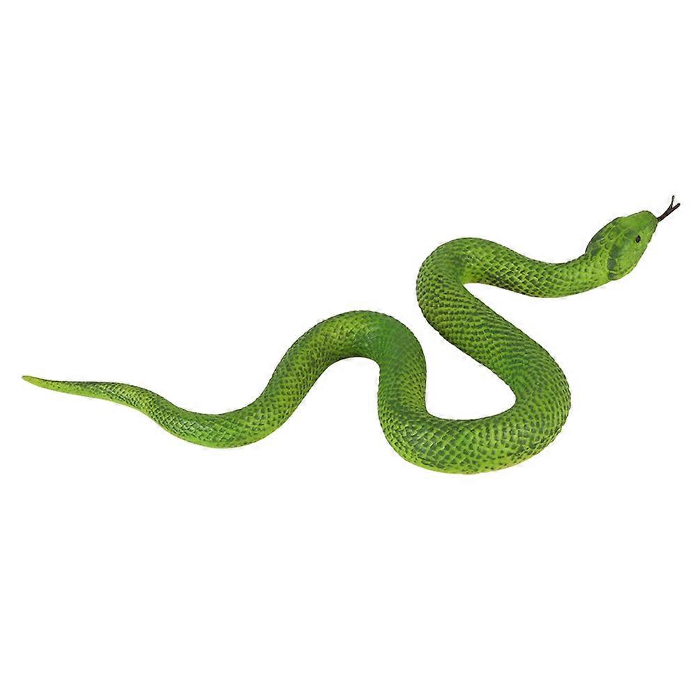 Fake Snake Toy Model Prank Decorative Figure For Party Home Office Decoration 37X2.5X3CM Green 1Pack
