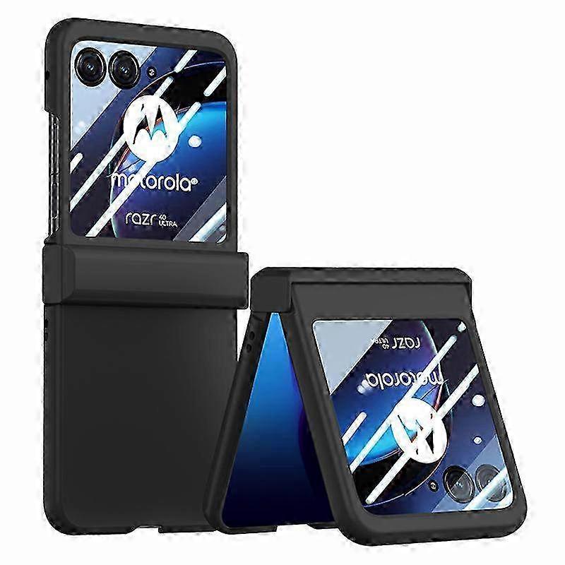Hinge PC Cover with Tempered Glass Rear Screen Protector for Motorola Razr 40 Ultra 5G Phone Case - Protective Case Compatible with Razr 40 Ultra 5G