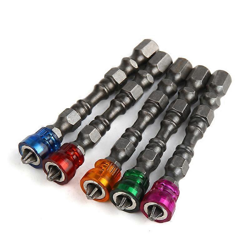 5Pcs Single Color Single Head Cross Screwdriver Bit Cemented Carbide Magnetic Electric Screwdriver Bit 5 Color 