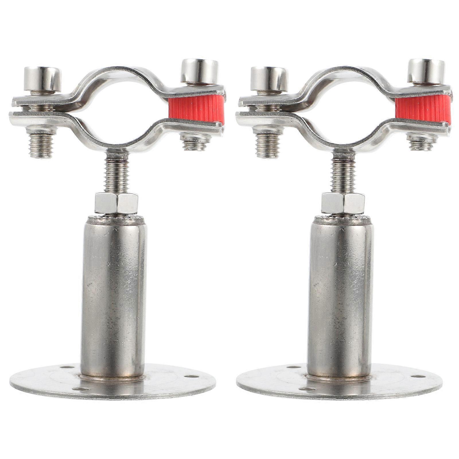 Durable Hose Clamp Set 2Pcs For Car Hose And Home Appliance Line Silver Adjustable Functionality