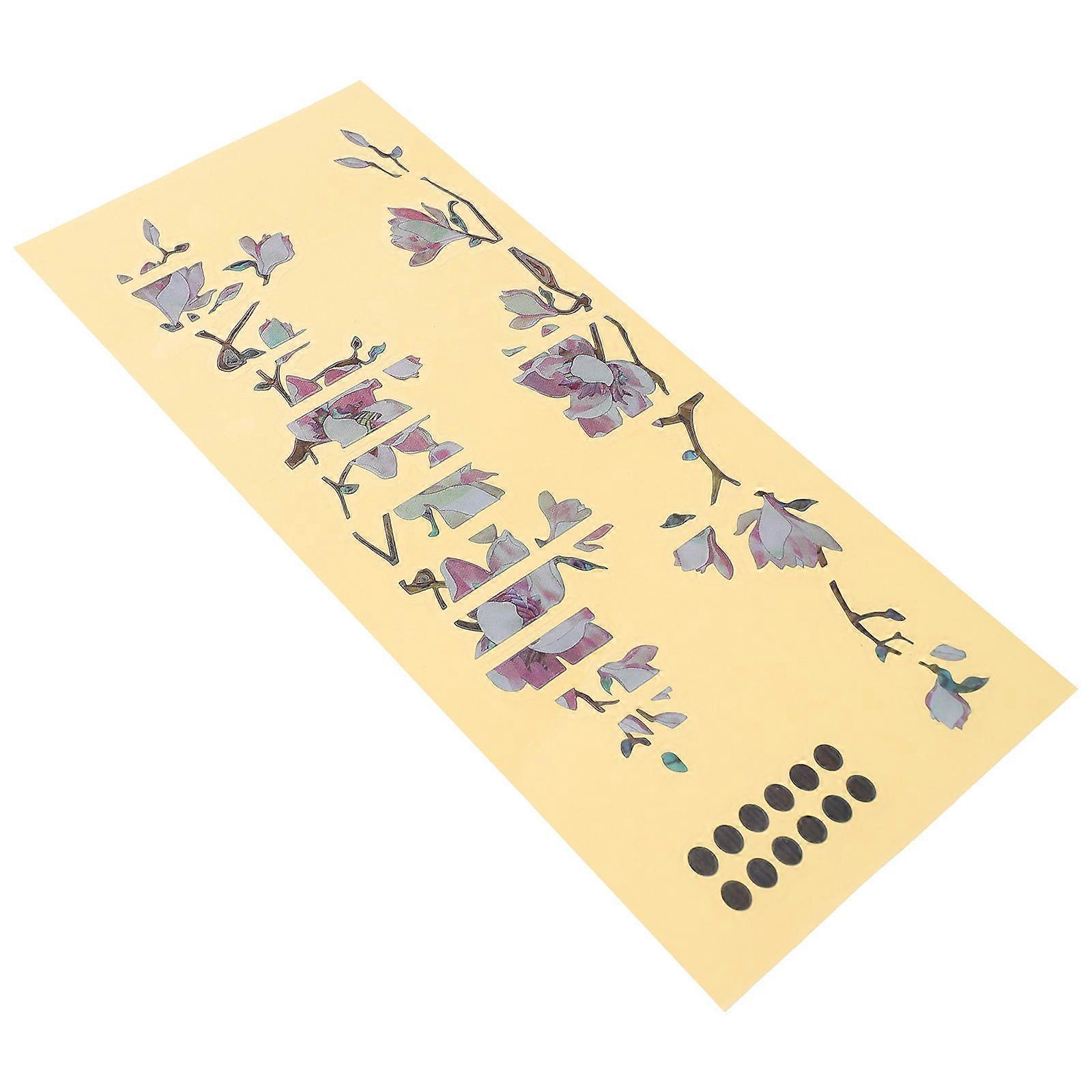 Fretboard Inlay Stickers For Electric Guitar Creative Design Dustproof Easy To Apply Light Yellow 1Pack