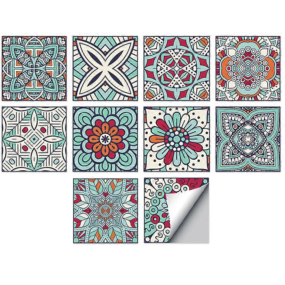 10Pcs Assorted Color Waterproof Kitchen Tile Stickers For Home Decoration Easy To Clean 20x20cm