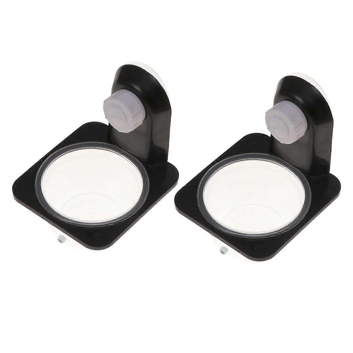2pcs Reptile Food Water Dish Feeding Bowl for Tortoise Lizard Single Case Suction Cup Style Black