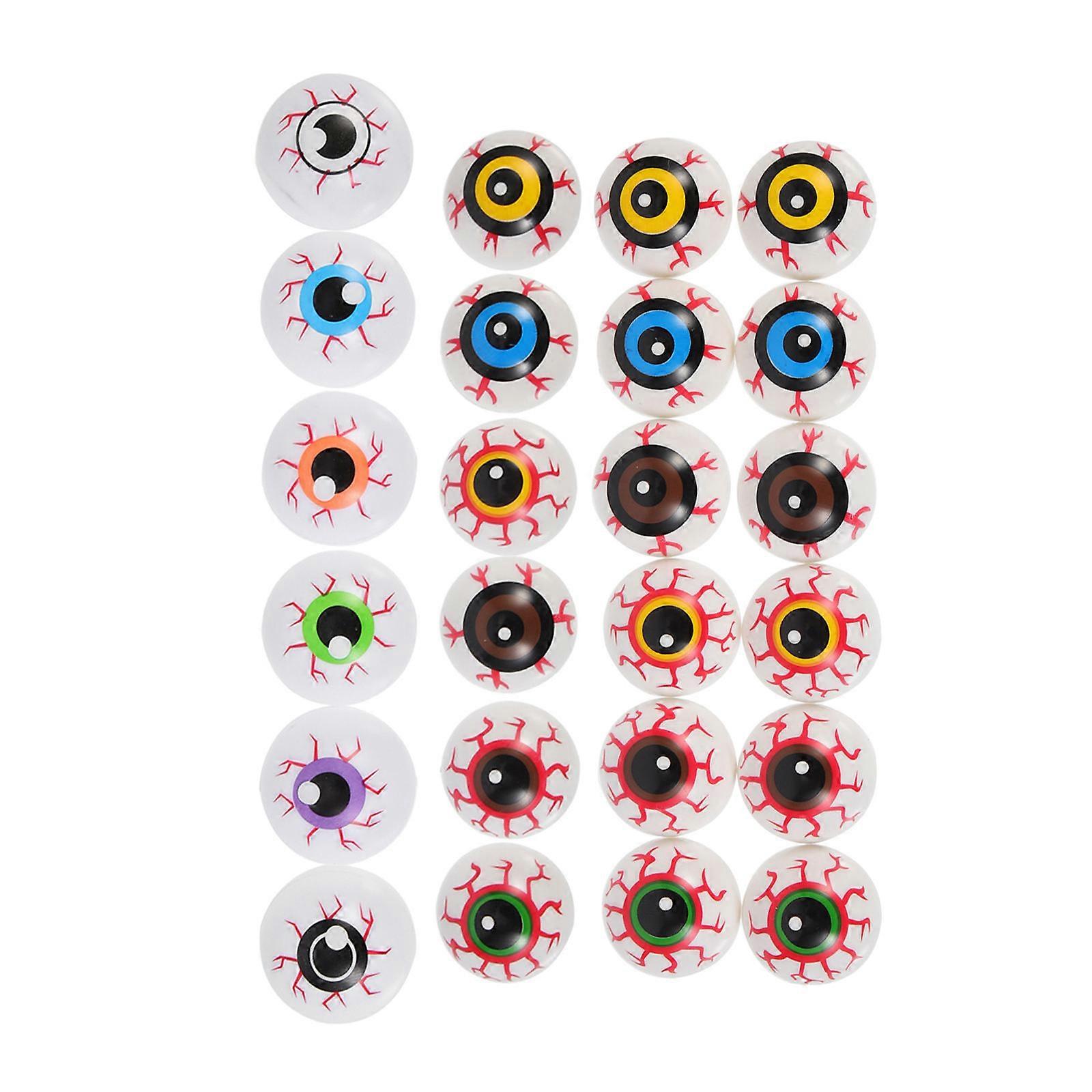 Halloween Eyeball Toys Scary for Party Props Made of PP Assorted Color 24pcs