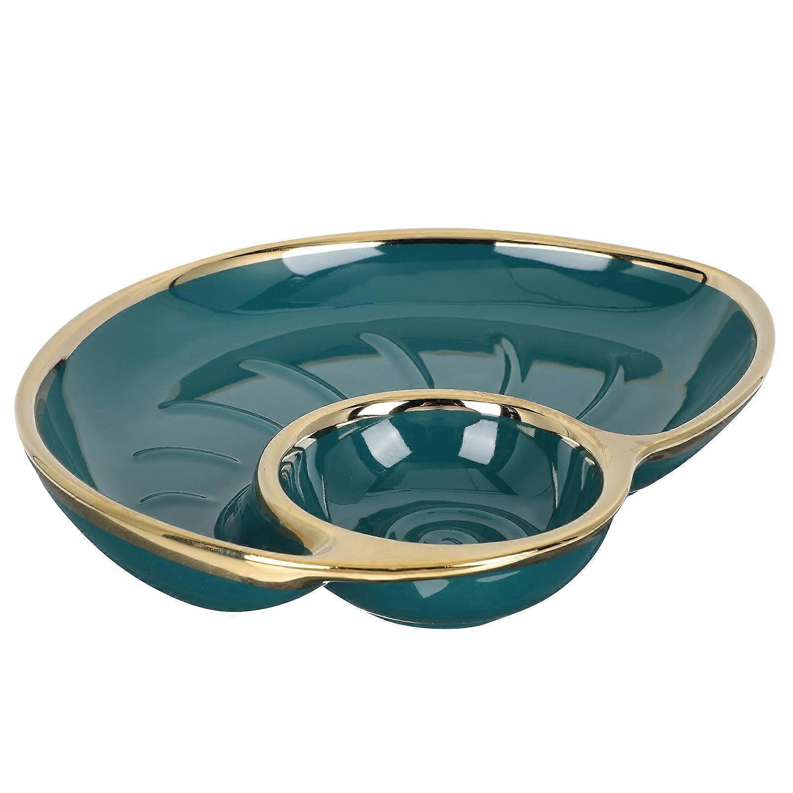 Ceramic Serving Dishes 1Pack Snail Shape Dumpling Dish Kitchen Use Green Easy To Clean
