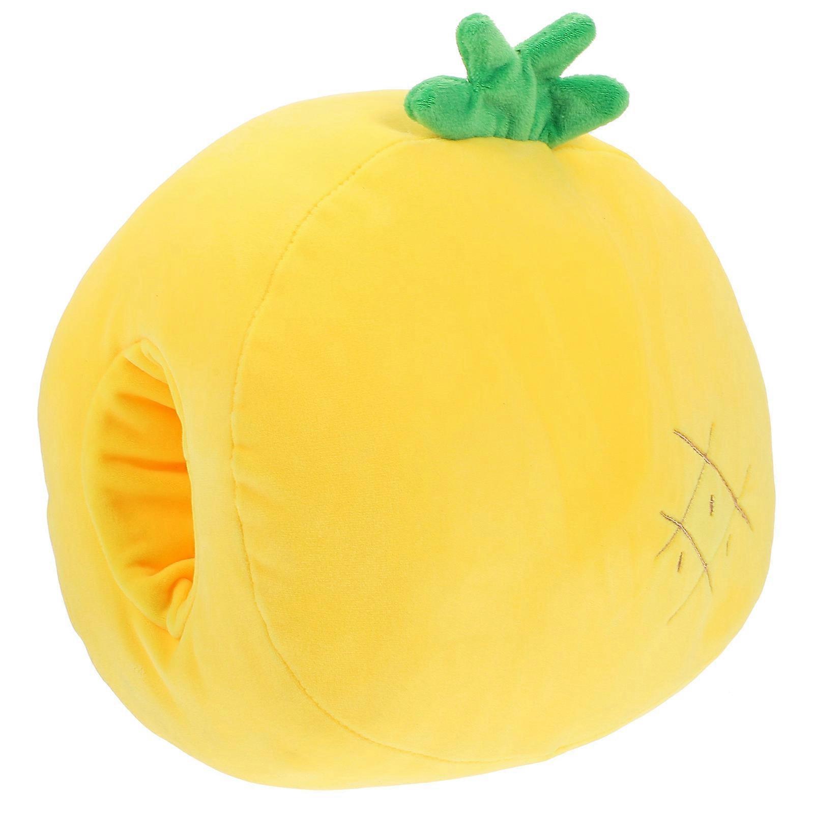 Cartoon Cuddle Pillow Adorable Fruit Shape Cushion For Home Decoration In Yellow 1Pc