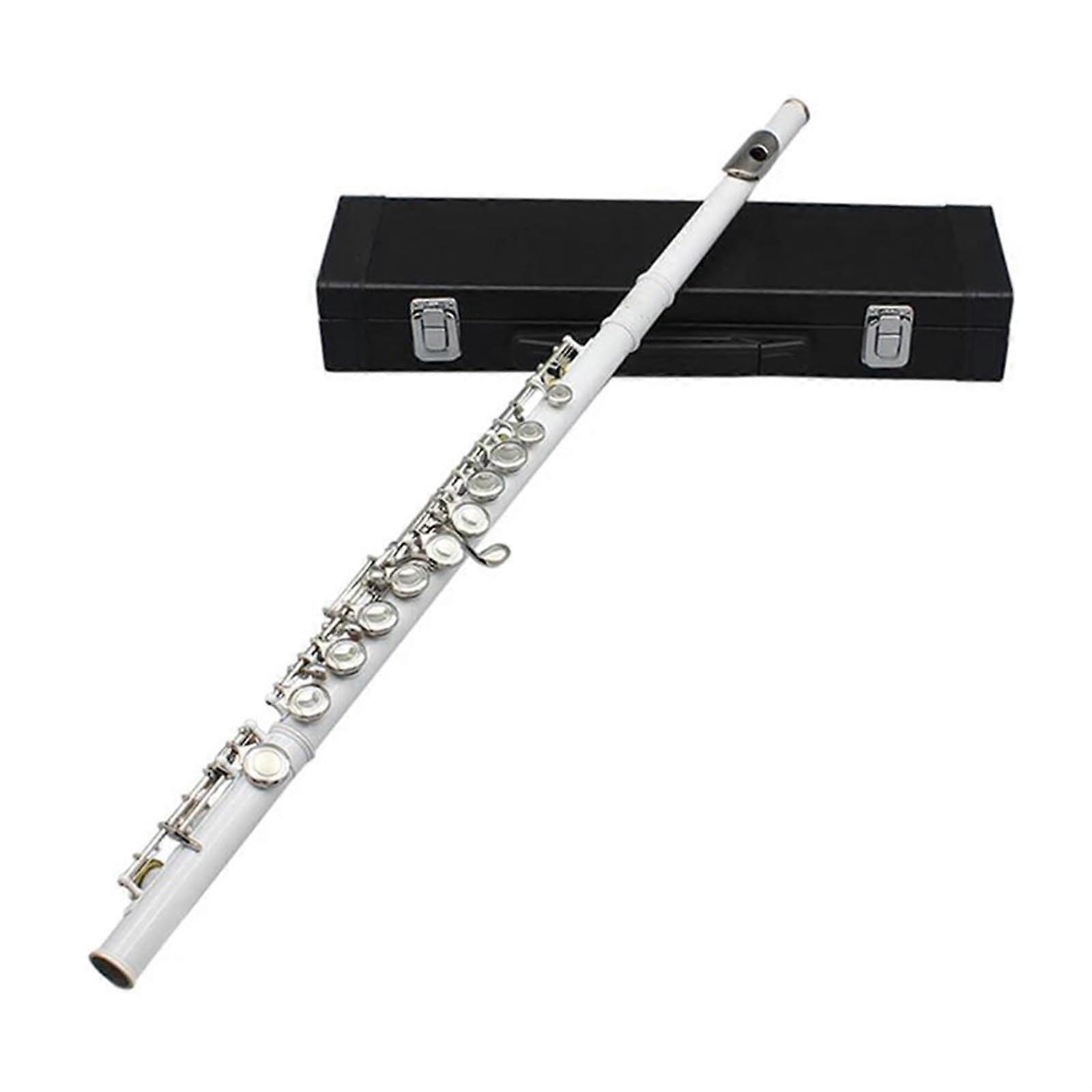 Flute Beginner Set 16 Holes Closed/Open C Key Cupronickel Concert Flute with E Key Accessories for Beginners