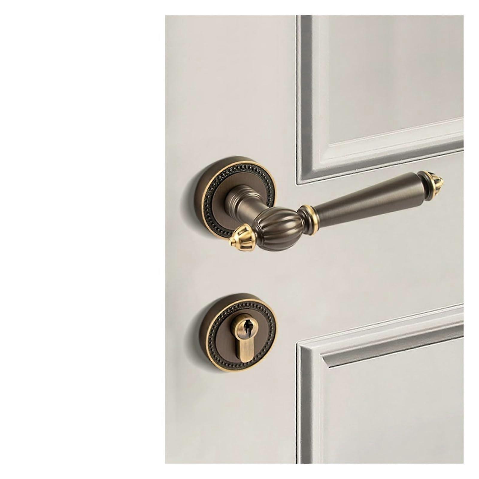 Magnetic Interior Door Lock for Villa, Solid Wood, Mechanical, Precision Cast Brass (Bronze Finish)