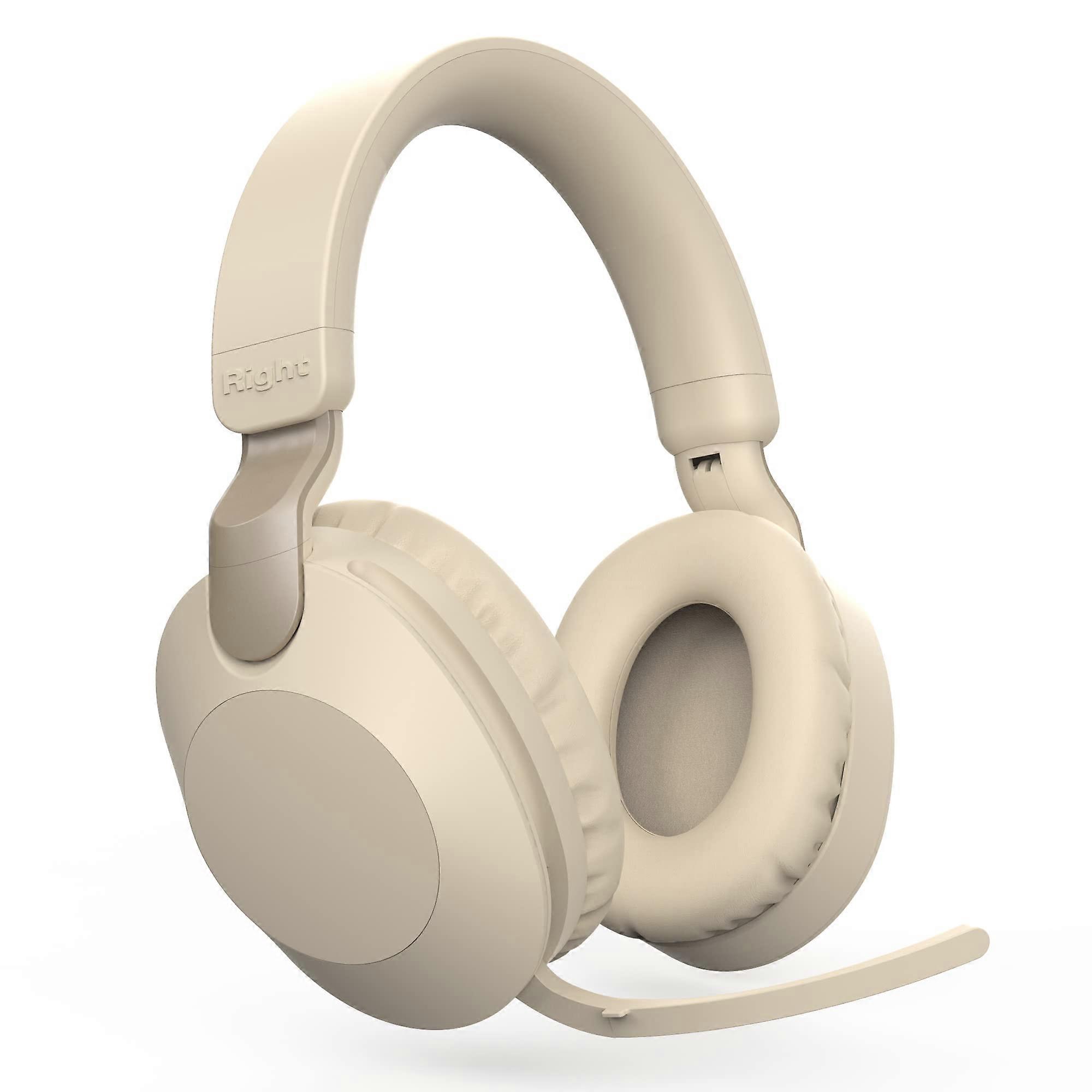Wireless Gaming Headset with Microphone, Noise Cancelling, OverEar, Foldable, Beige