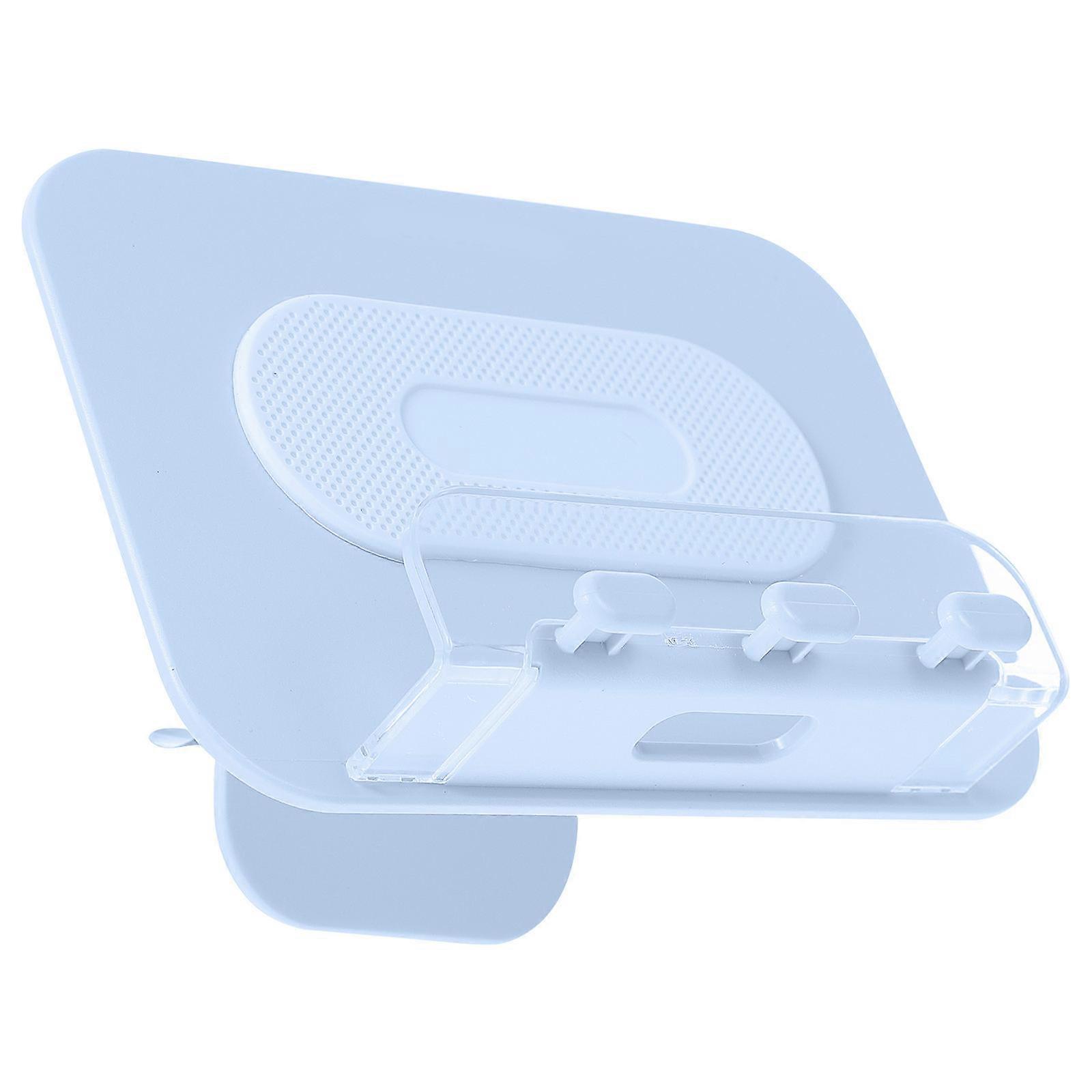 Multi Functional Wall Mounted Adhesive Phone Holder 1Pc with Storage Rack for Kitchen Toilet in Sturdy Blue Pc Silicone