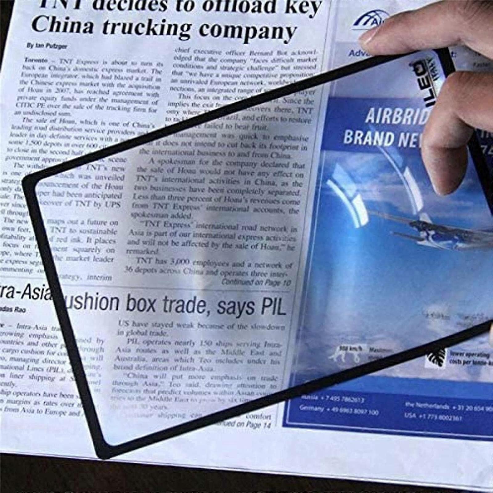 Ultra Thin 3X Magnifying Glass 180x120mm A5 Flat PVC Magnifying Sheet Book Side Magnifying Glass Charitable