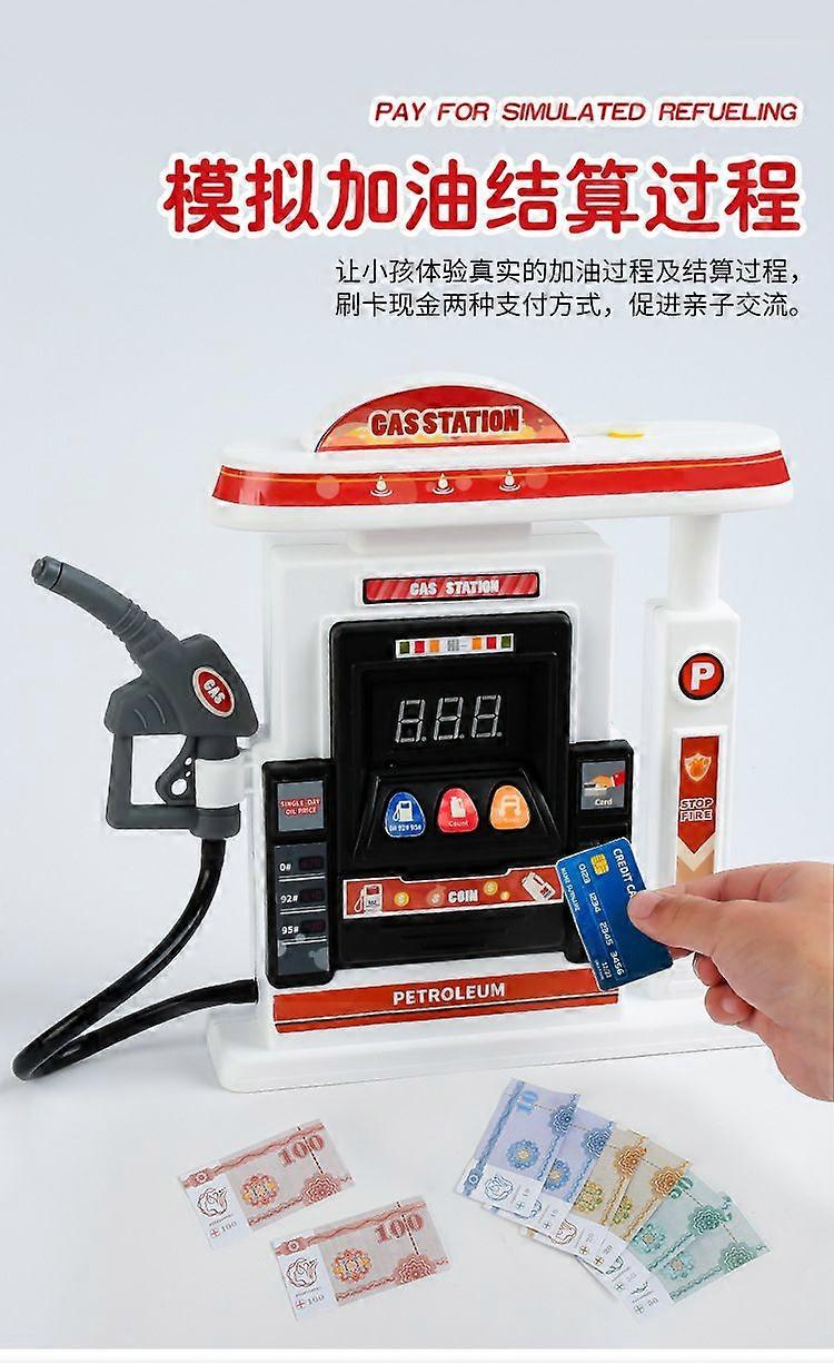 1 Set Gas Station Toy: Interactive Kids Gas Station Model With Light Sounds - Simulation Mini Pretend Play Toy For Home Preschool Role-Playing