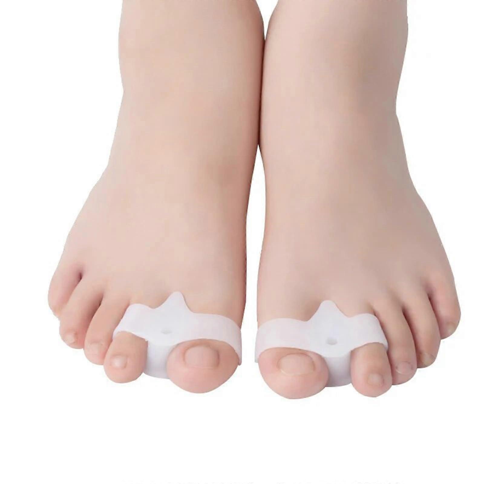 Silicone Toe Separator Hammer Toe Straightener for Metatarsalgia Claw Toe Relief, One Size, White Color