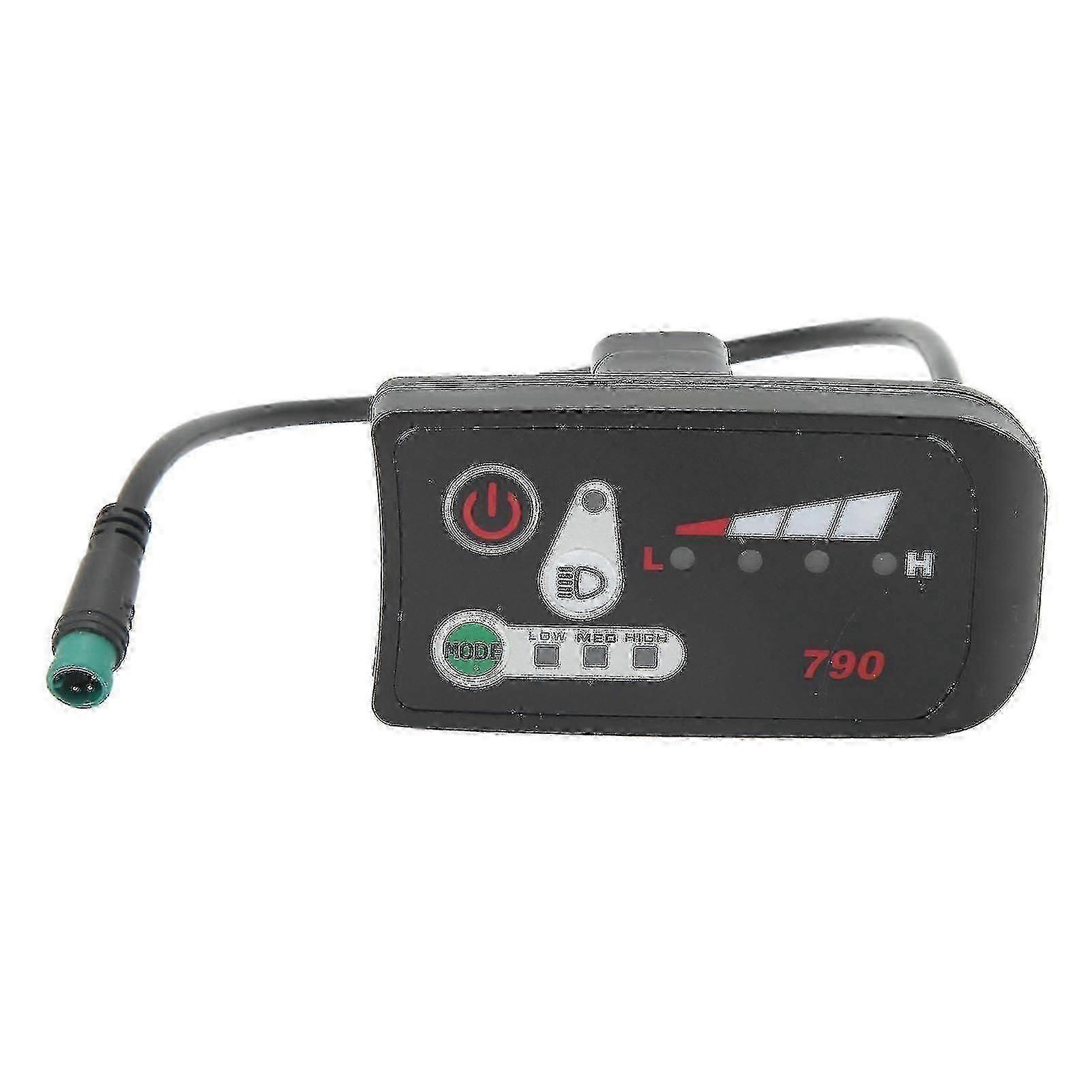 Electric Bike Led Power Display Panel Electric Bike Modification Display Meter With Waterproof 5p Male Plug For 22.2mm Handlebars
