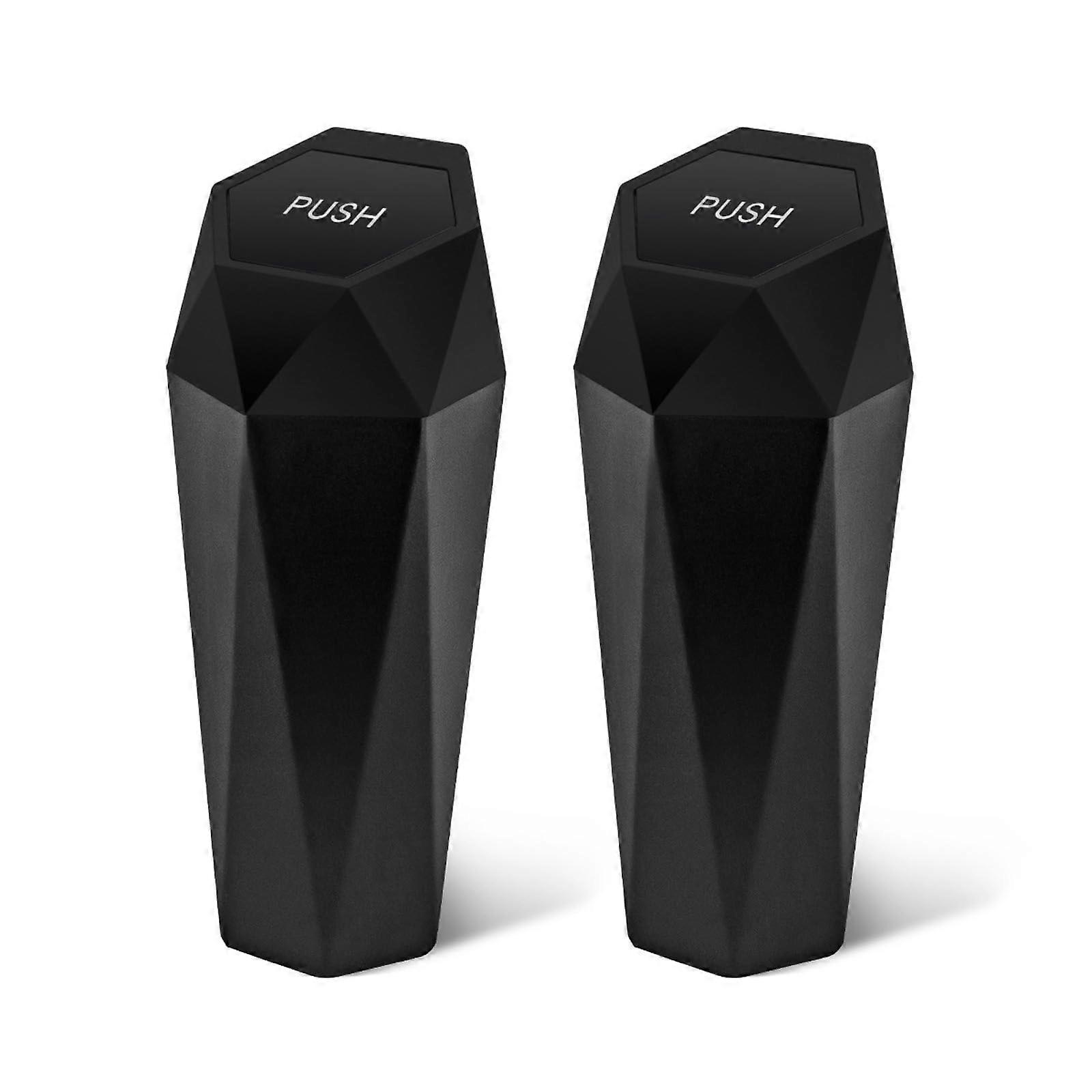2 Pack Car Ashtray and Trash Can Combination: Mini Diamond Design Cup Holder Trash Can