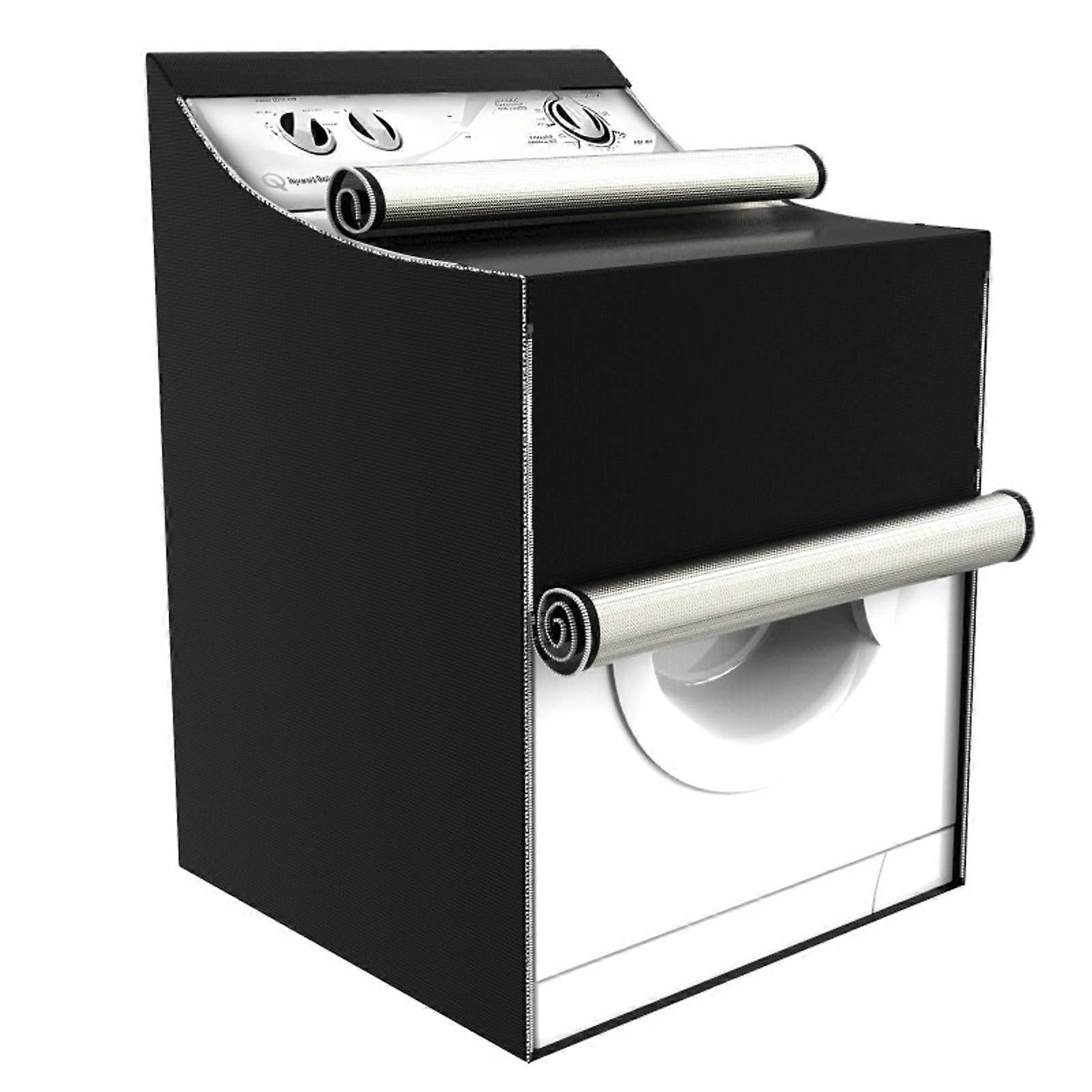 غطاء مجفف غسالة قماش أكسفورد 210D ، مقاوم للماء للغبار مع سحاب (أسود)