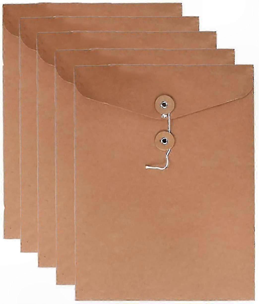 String Closure File Folder - Document Organizer Jacket for Project Filing and Letter Storage - Flat Design