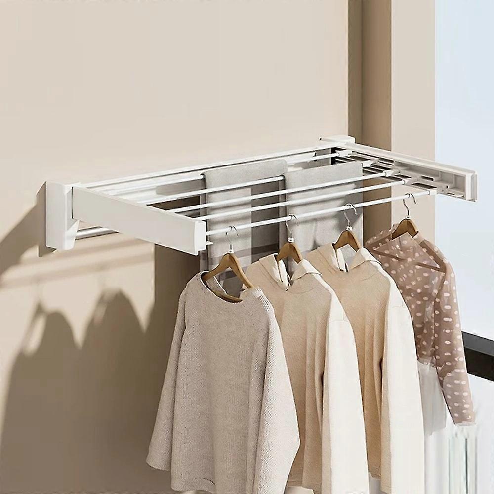 Foldable Clothes Drying Rack ABS Carbon Steel Balcony Indoor Laundry Hanger, 70cm Length with Bar