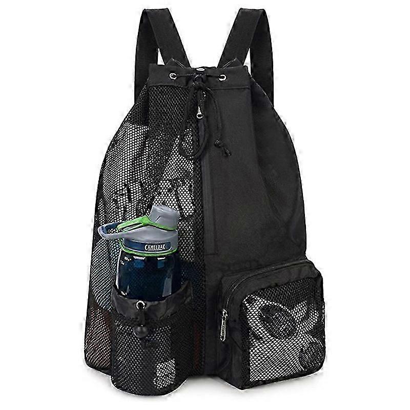 New Swimming Bag Mesh Drawstring Backpack With Wet Bag Beach Backpack, Suitable For Gym And Exercise Equipment Bag