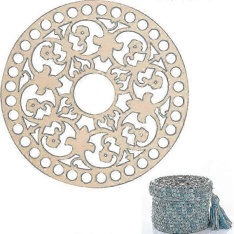 2 Pcs Wooden Plates For Knitting Crochet Woven Basket Bag Bottom/cap Weaving Craft Shaper With Holes For Diy New