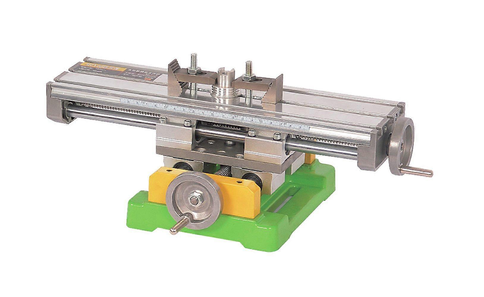 Compound Bench Table Compact Aluminum Bench  WoodWorking Clarmp Vise ture Cross Slide Table 2 Axis Adjustive for Mini Drill Milling Machine (6350)