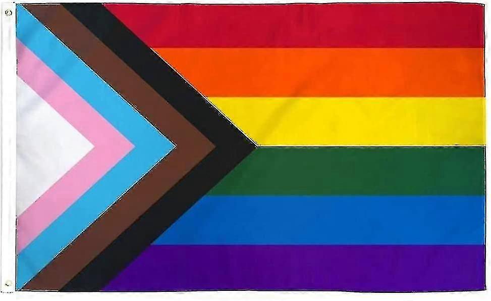 Progress Pride Flag  Rainbow Colors, 3x5 ft, 1 Pack